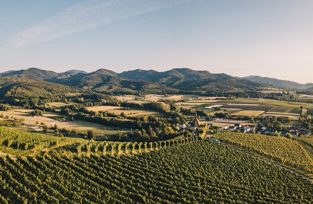 Cappella dell'Ölberg al tramonto, Strada del Vino del Baden | © Cappella dell'Ölberg al tramonto © Keller, Schwarzwald Tourismus