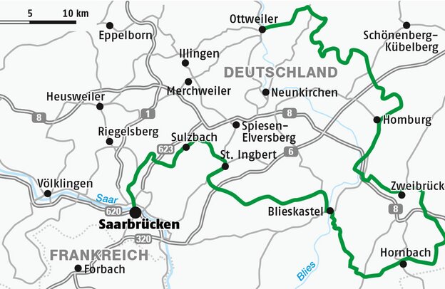 Mappa della Strada del Barocco SaarPfalz | © FERIENSTRASSEN.INFO