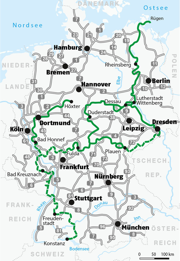 German Avenue Road Map | © FERIENSTRASSEN.INFO