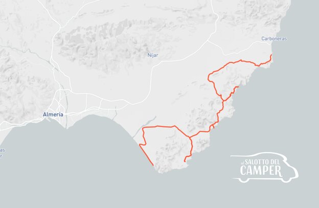 Mappa del percorso in camper a Cabo de Gata | © ALPS ALPINE Europe GmbH